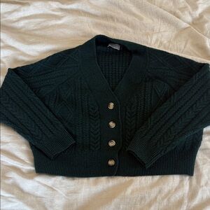 Dress Forum Forest Green Cable Knit Cardigan